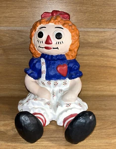 Vintage 1973 Almar Raggedy Ann Doll 9” Ceramic Sitting Hand Painted - Picture 1 of 6