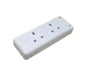 Wiederverdrahtbare 13A Schlepp-Doppelsteckdose 3-polig Verlängerungsbuchse 2-fach Buchse Kabel - Bild 1 von 9