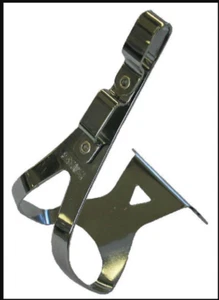 MKS Twin toe clips, steel - large/deep - pair and MKS Fit Alpha Spirits dbl strp - Picture 1 of 2