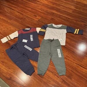 Garanimals Boys 4 Pc Set 18 Months Top Pants Blue Bodysuit Green & Blue Joggers - Picture 1 of 5