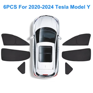 6x For 2020-2024 Tesla Model Y Side Windows Sun Shade Heat Block Privacy Cover - Bild 1 von 12