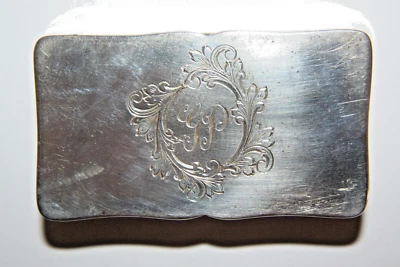 Antigua caja de tabaco plateada (probada) Foto 1 de 4