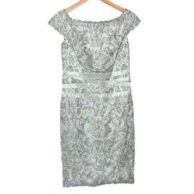 TADASHI SHOJI Corded Embroidery Tulle Dress 6 - Image 1 of 4