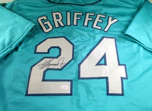 Ken Griffey Jr / Autographed Seattle Mariners Teal Custom Baseball Jersey / COA - Picture 1 of 6