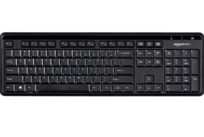 Amazon Basics 2.4GHz Wireless Keyboard Quiet and Compact US Layout (QWERTY) - Image 1 of 4