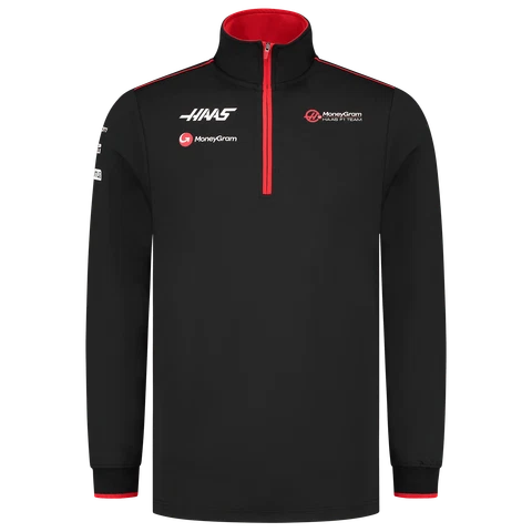 Haas Racing F1 2023 Team Fitted 1/4 Zip Sweater - Black Cover