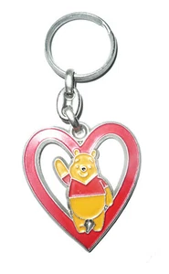 Disney WINNIE THE POOH BEAR IN RED HEART  Key Ring - Picture 1 of 1