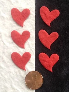 50 Hearts heart Red Handmade Mulberry Paper Valentine wedding Scrapbooks Cards - Picture 1 of 5
