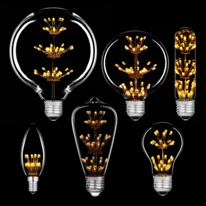 LED Rustika Carbon Kerzen Röhren Edison Globe E27 & E26extra warmweiß Design - Bild 1 von 12