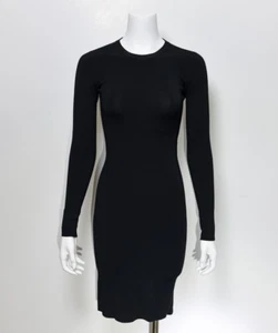 Stella McCartney Long Sleeve Crew Neck Little Black Bodycon Dress Size 36 Zipper - Bild 1 von 6