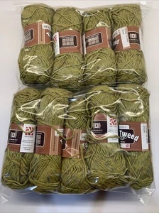 Lote de 9 hilos Tatamy Tweed Worsted Yarns #Y1234 aguacate de Kraemer - Imagen 1 de 3