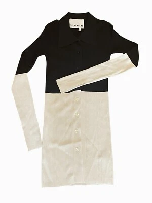 Remain Birger Christensen Kulia Knit Cardigan Black White Two Tone Slim Fit Sz 4 - Image 1 of 4