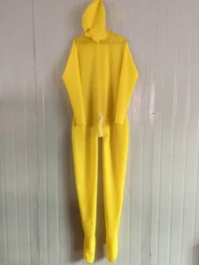 100% Latex Rubber Gummi Yellow Catsuit Bodysuit Cosplay Jumpsuit S--XXL - Picture 1 of 4