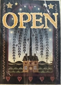 Jeremiah Junction Flag Primitive Folk Country OPEN Lg 24"x36" Indoor Outdoor NEW - Picture 1 of 3