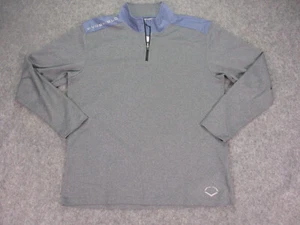 EvoShield Mens Jacket Medium Grey Blue Quarter Zip Sweater Baseball Soft Stretch - Picture 1 of 19