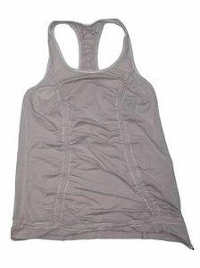 Lululemon Athletica Pink Stripe Lulu Light Drawstring Logo Sheer Sz 6 Small Yoga - Picture 1 of 7