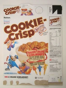 1989 Cereal Box RALSTON Cookie Crisp $100,000 COLLEGE [G10b7] - Picture 1 of 2