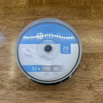 HP 20pk 52x 700 MB / 80 Mins CD-R-20 Pk Spindle Blank CDs New Sealed Genuine  - Image 1 of 3