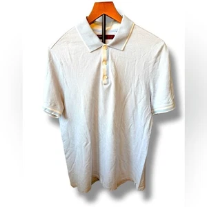 Perry Ellis Light Blue with White Accents Men's 100% Cotton Polo Sz L EUC - Picture 1 of 8