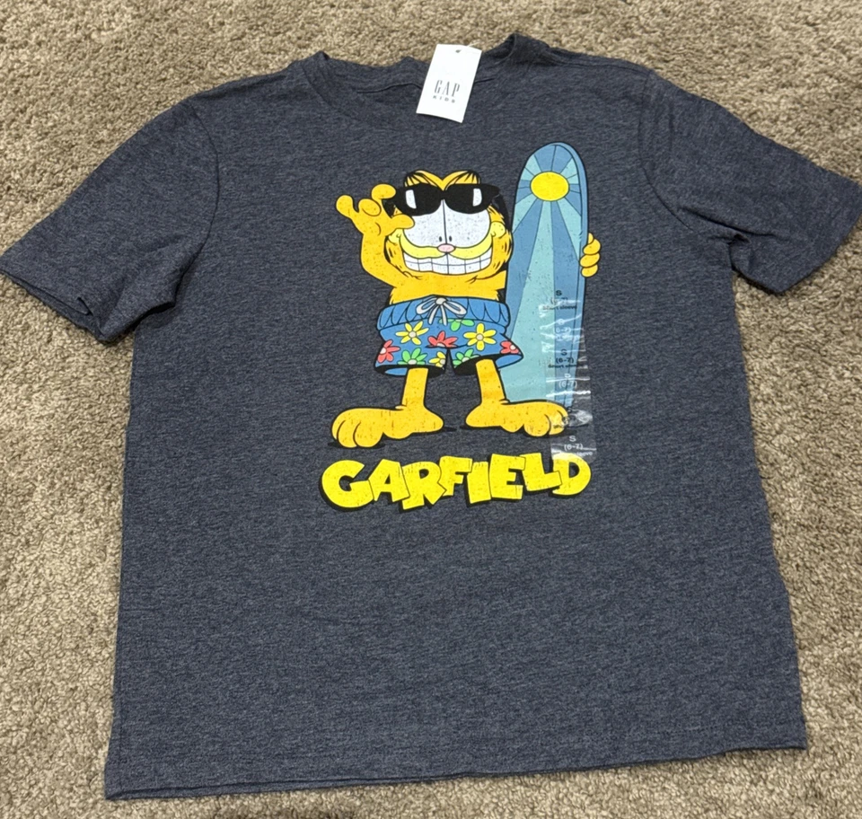 Nwt Gap Garfield Surfing Shirt Boys S 6 7 - Image 1 of 1