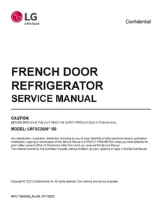 LG LRFXC2606S LRFXC2606S/00 REFRIGERATOR SERVICE REPAIR MANUAL PAPERBACK - Picture 1 of 2