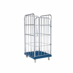 Rollbehälter Gitterwagen Metall - 4-seitig - Nutzhöhe 1.440 mm - Rollplatte Blau - Bild 1 von 1