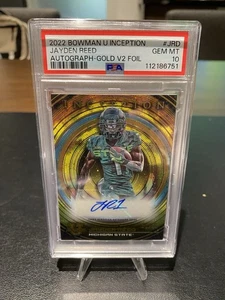 2022-23 Bowman U Inception-Jayden Reed Gold Foil /50 Auto RC, Packers PSA 10 - Picture 1 of 2