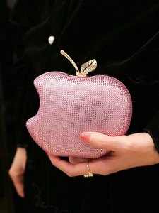 Hand-Held Apple Hot Drilling Dinner Bag Is Luxurious And Elegant, Making It Shi - Picture 1 of 9