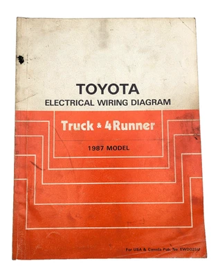 Toyota Truck 1987 de fábrica y 4 corredores cableado eléctrico diagrama manual libro 87 Foto 1 de 4