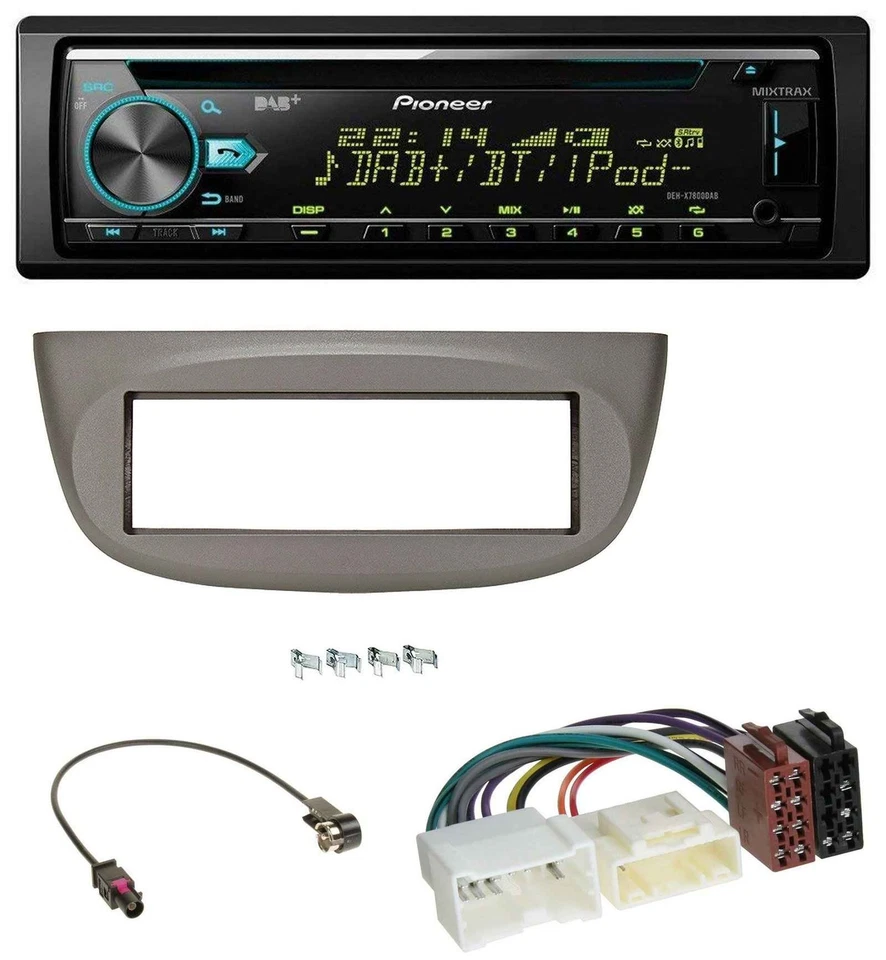 Pioneer DAB MP3 CD USB Bluetooth Autoradio für Renault Twingo ab 2012 beige-grau - Bild 1 von 4