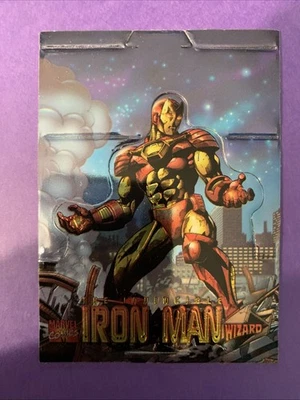 1997年巫师-钢铁侠-模切弹出铬宣传卡漫威漫画 — 第 1/4 张图片