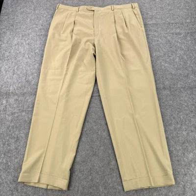 Pantalones de vestir Brioni para hombre 44R beige 100 % lana plisados hechos en Italia Foto 1 de 4