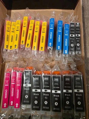 Canon PIXMA 250XL Black & 251XL Black & C M Y Ink Cartridges NEW *FREE SHIPPING* - Image 1 of 4