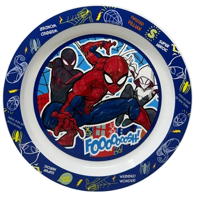 PIATTO PIANO SPIDERMAN MARVEL IN PLASTICA RIUTILIZZABILE MICROONDE LAVASTOVIGLIE - Immagine 1 di 3