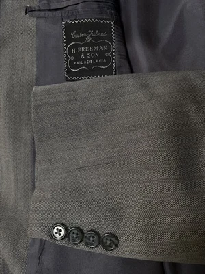 Traje H. Freeman & Son Personalizado Gris Doble Pecho 44L Espiga 32x30 Foto 1 de 4