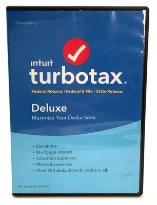 Intuit Turbotax Deluxe Declaraciones Federales E-file Federal y Declaraciones Estatales 2016 Foto 1 de 3
