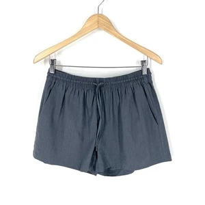Theory Damen Größe S Leinenmischung Shorts Kordelzug leicht grau Taschen - Bild 1 von 6