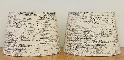 "2 pantallas de lámpara de tambor de lona bronceadas y negras 7""x10""" Foto 1 de 4