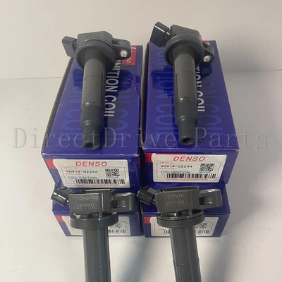 4PCS DENSO 90919-02244 673-1307 Ignition Coils For 2001-2008 Toyota Rav4 2.4L L4 - Imagem 1 de 4