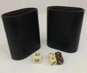 Backgammon Black Shakers With Double Dice Replacements - Picture 1 of 10