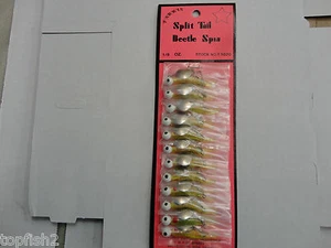 Farris 1/8 Oz. Split Tail Beetle Spin, Chartreuse Body, 12 Count (New/Old Stock) - Picture 1 of 6