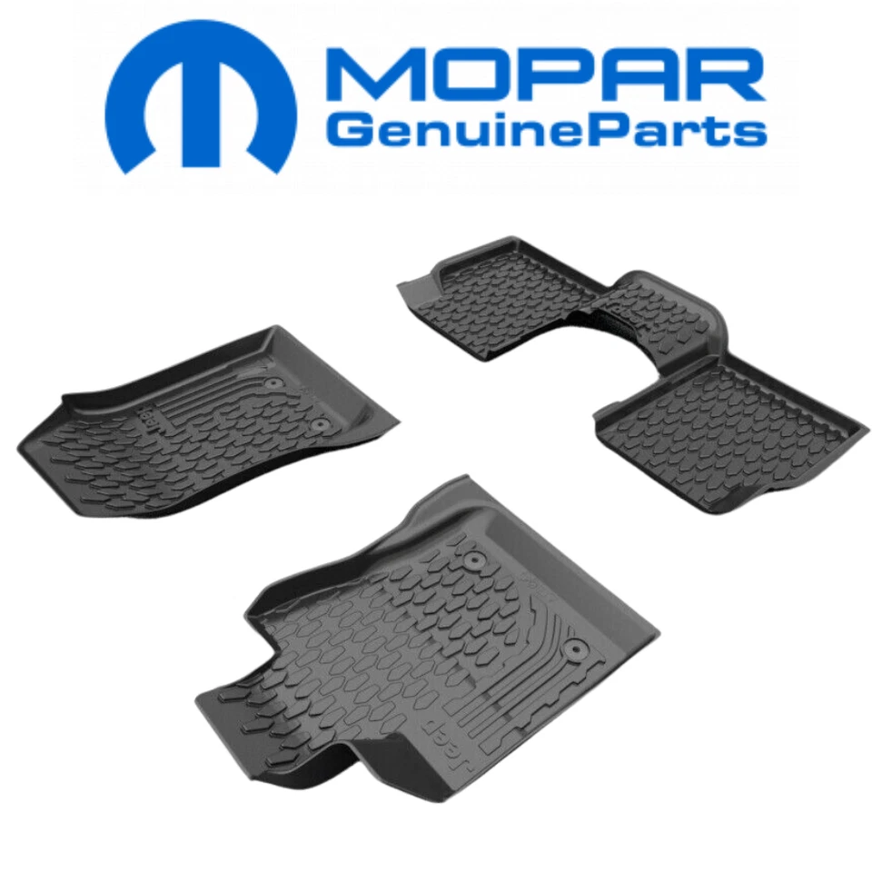 JUEGO DE 4 ALFOMBRILLAS DE GOMA NEGRAS ORIGINALES OEM MOPAR PARA JEEP BRÚJULA 2017-2021 Foto 1 de 1