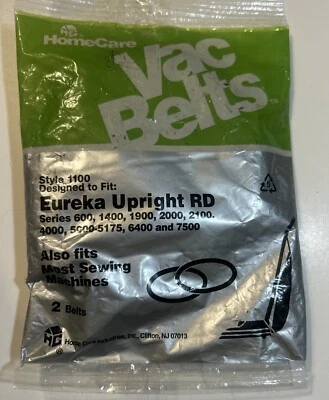 HomeCare Vac Belts Style 1100 Eureka Upright and Most Sewing Machines 2 Belts - Image 1 of 2
