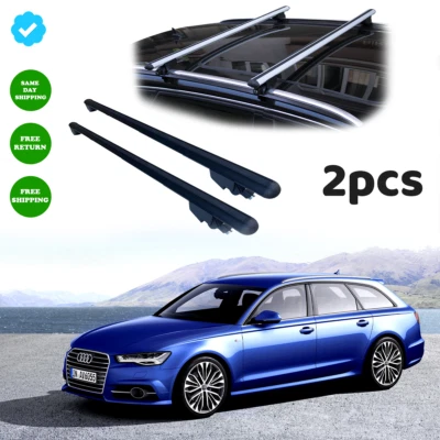 Barras transversales de techo negras para Audi A6 AVANT (C6) 2005-2010 Foto 1 de 4