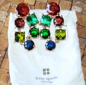 KATE SPADE SHOW STOPPING JUMBO CRYSTAL KALEIDOSCOPE CHANDELIER DROP EARRINGS gem - Picture 1 of 10