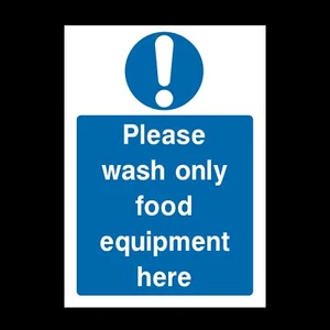 Letrero o pegatina de plástico Wash Food Only Here - A6 A5 A4 (FP21) - Imagen 1 de 1