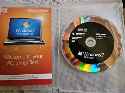 Microsoft  Windows 7 Ultimate  64 Bit disc (FULL INSTALL)  Rare Retail DVD  - Image 1 of 2