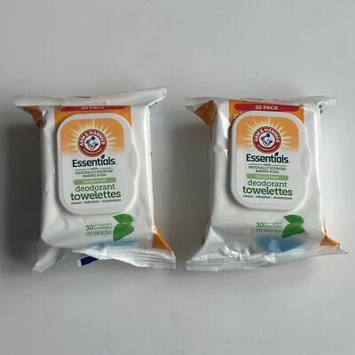 2 Pc Arm & Hammer Essentials Simply Fresh Deodorant Towelettes 30 Wipes Per Pack - Image 1 of 4