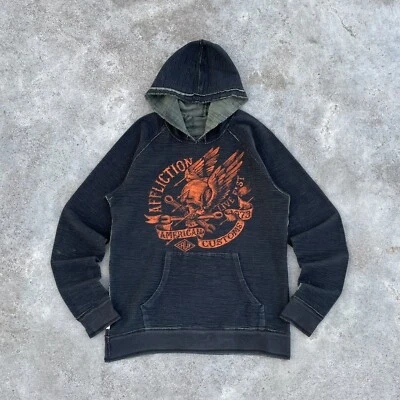 Vintage Y2K Affliction REVERSIBLE Live Fast Graphic Grunge Punk Hoodie Large - Image 1 of 4