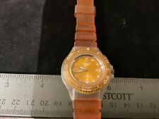 Very Rare Vintage Speedo Watch Splasher Clear Orange Water Resistant 